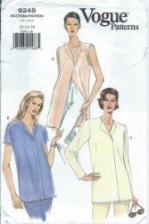9248 VOGUE EASY LOOSE PULLOVER TOPS SLEEVES OR NOT PATTERN 6-10 UNCUT